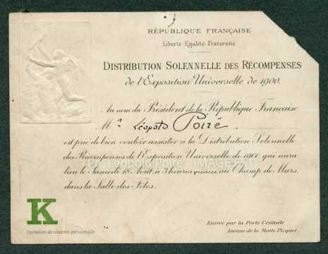 Distribution de récompenses de l'Exposition Universelle de 1900 (Paris)
